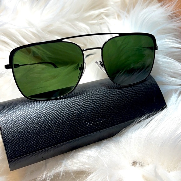 PRADA SUNGLASSES SPR 53V UNISEX GREY BLACK CASE - Picture 3 of 11